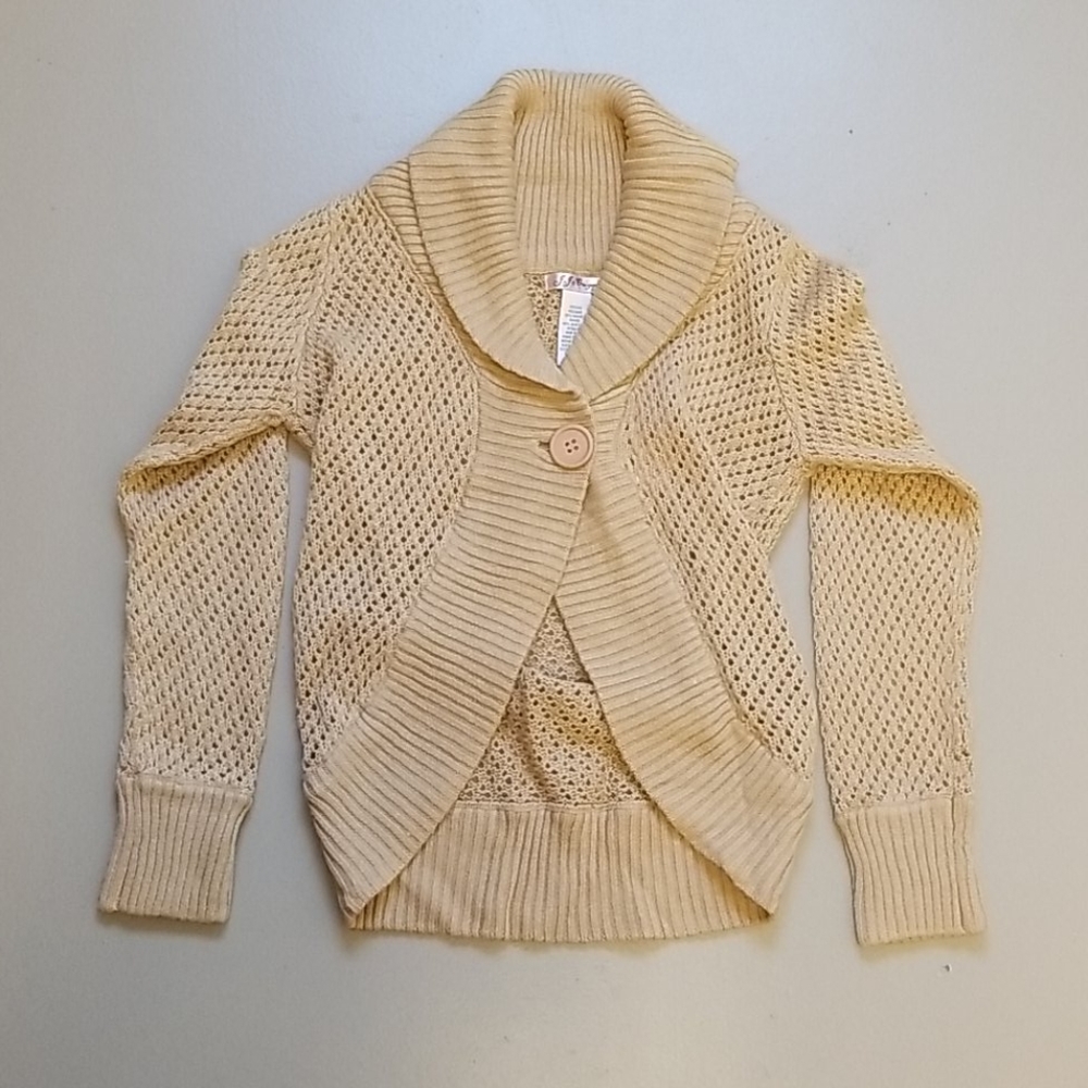 3/$25  Camel high neck knit shrug sweater